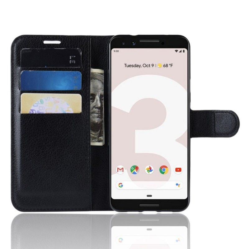 Flip Cover Læder for Google Pixel 3A Sort Klassisk