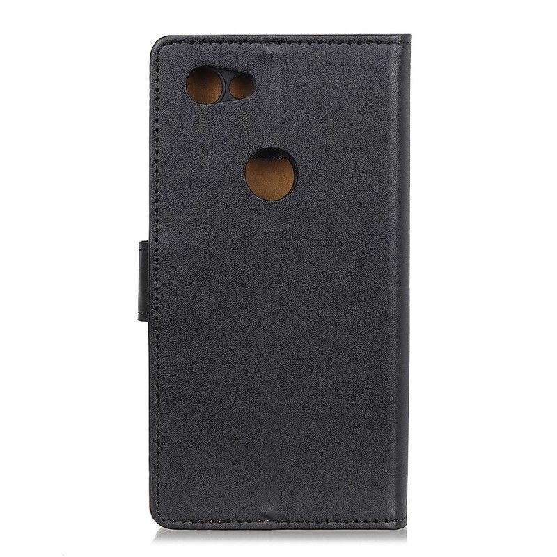 Flip Cover Læder for Google Pixel 3A Sort Simpelt Kunstlæder