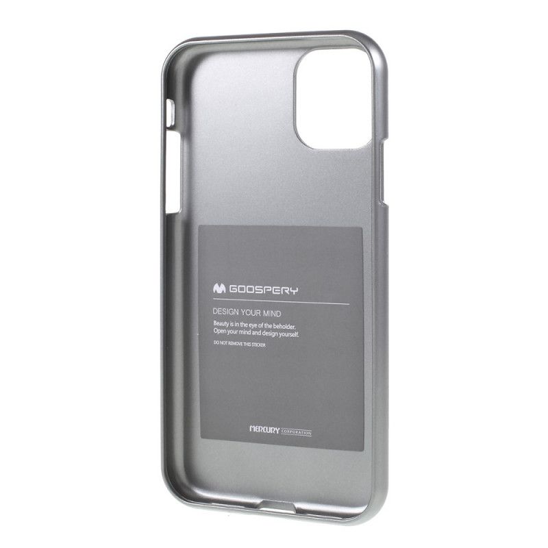 Cover for iPhone 11 Hvid Metaleffekt I Gelé Kviksølvstik