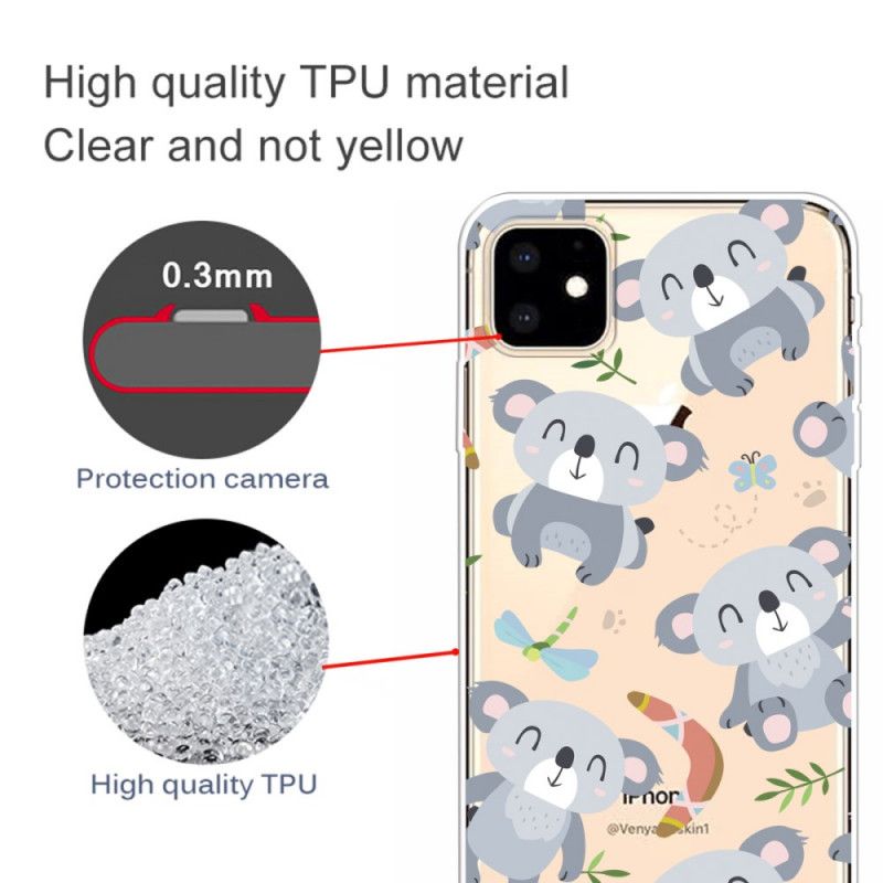 Cover for iPhone 11 Søde Grå Koalaer