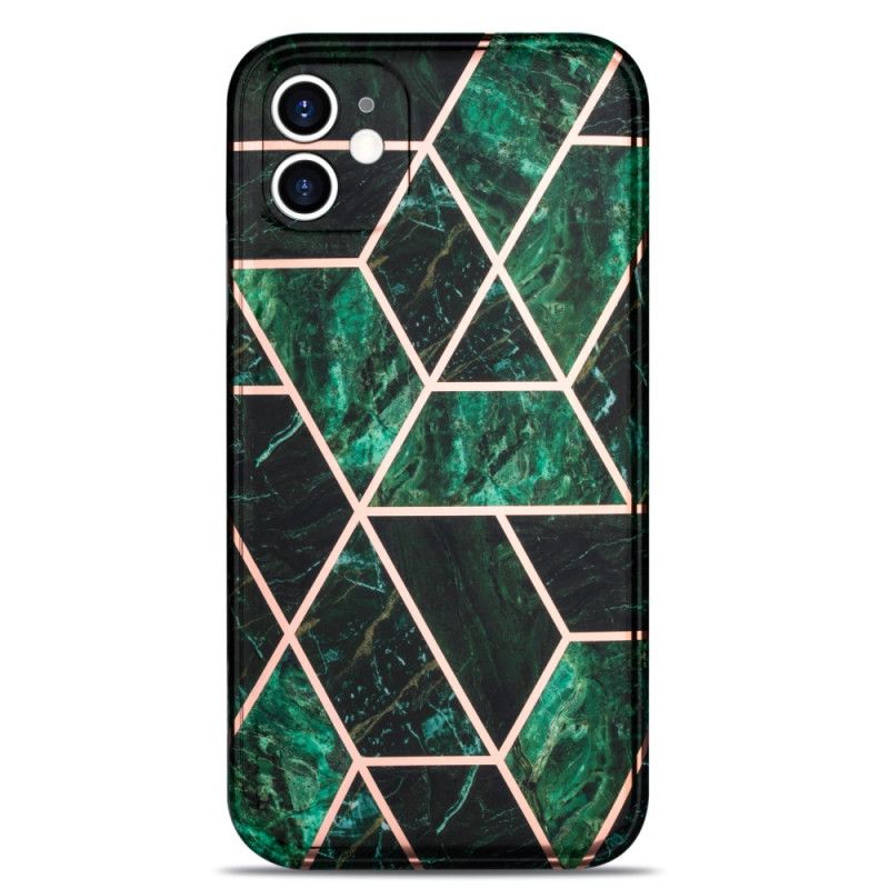 Cover for iPhone 11 Sort Marmor Prangende Geometri