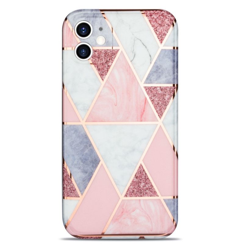 Cover for iPhone 11 Sort Marmor Prangende Geometri