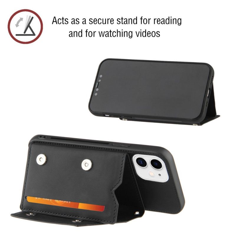 Cover for iPhone 11 Sort Multi-Card Håndfri Support