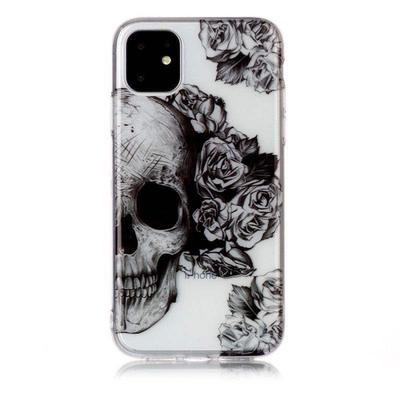 Cover iPhone 11 Gennemsigtig Blomstret Kranium