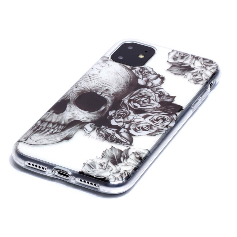 Cover iPhone 11 Gennemsigtig Blomstret Kranium