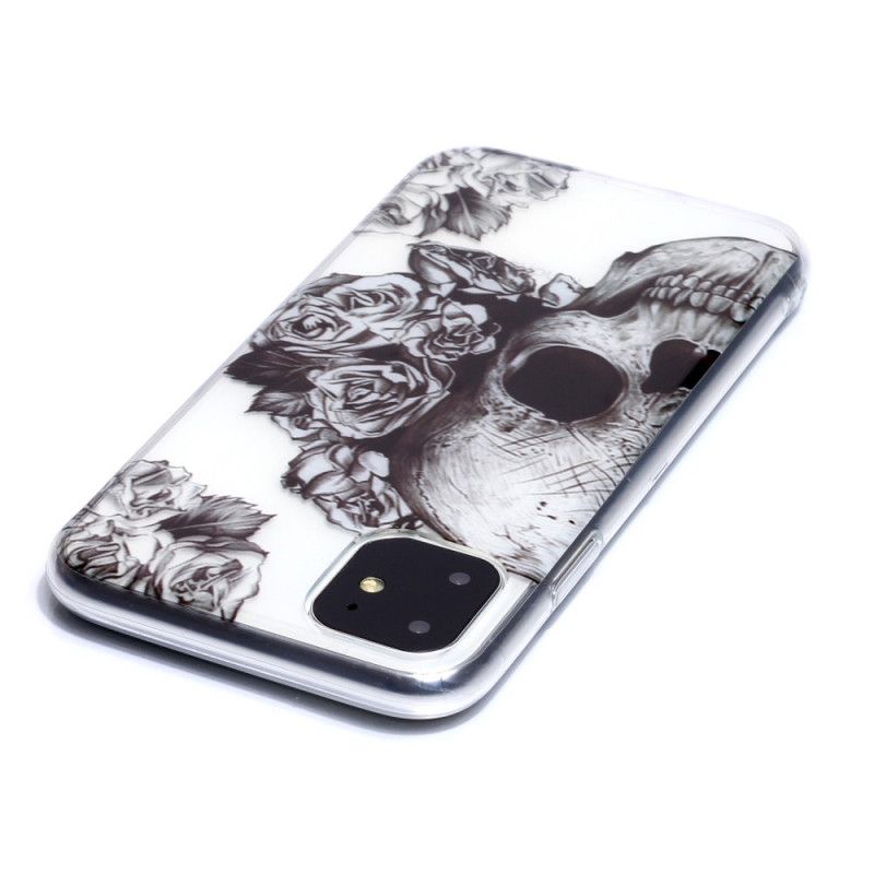 Cover iPhone 11 Gennemsigtig Blomstret Kranium