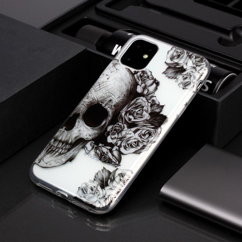 Cover iPhone 11 Gennemsigtig Blomstret Kranium