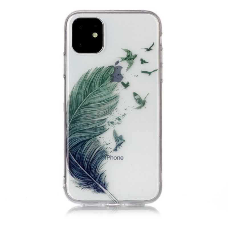 Cover iPhone 11 Gennemsigtig Farvet Fjer