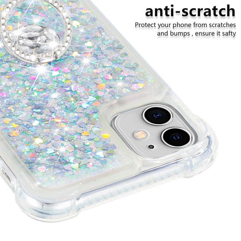 Cover iPhone 11 Hvid Pailletter Med Diamantstøttering