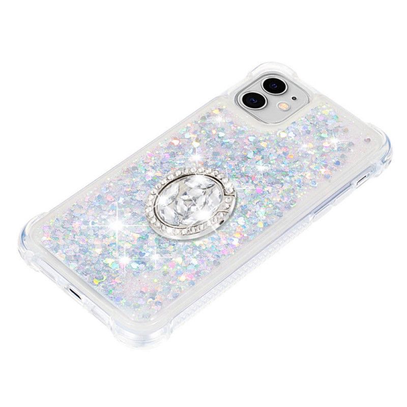 Cover iPhone 11 Hvid Pailletter Med Diamantstøttering