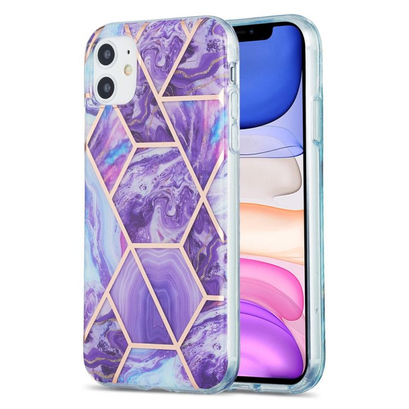 Cover iPhone 11 Lyserød Prangende Geometrisk Marmor