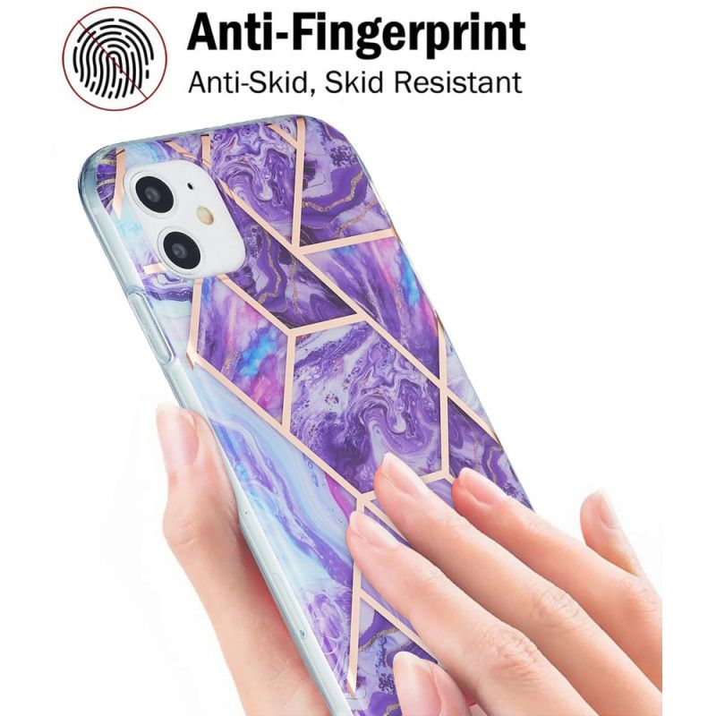 Cover iPhone 11 Lyserød Prangende Geometrisk Marmor