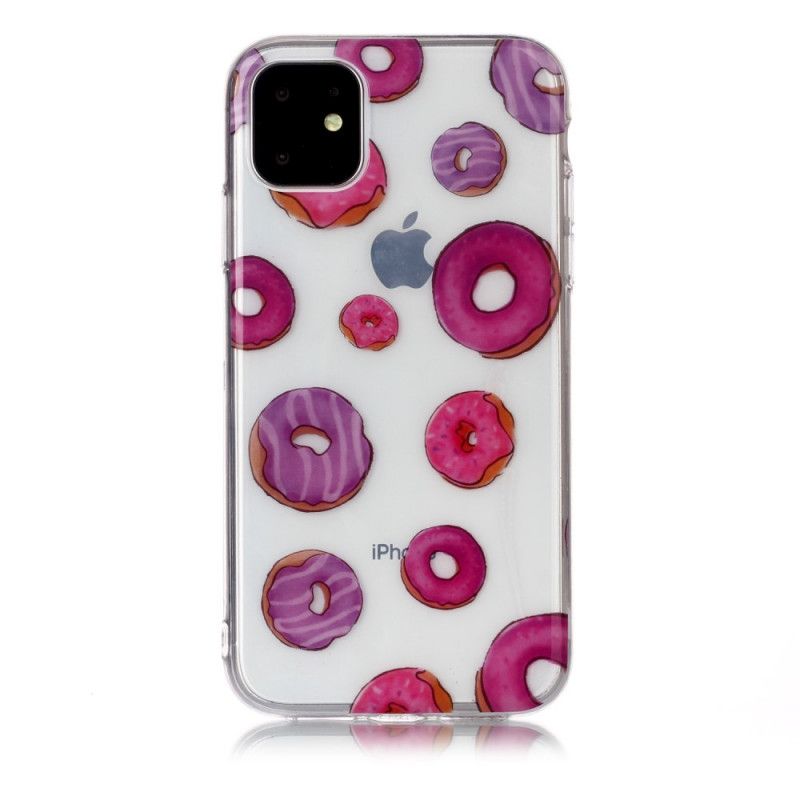 Cover iPhone 11 Mobilcover Gennemsigtig Donuts Fan