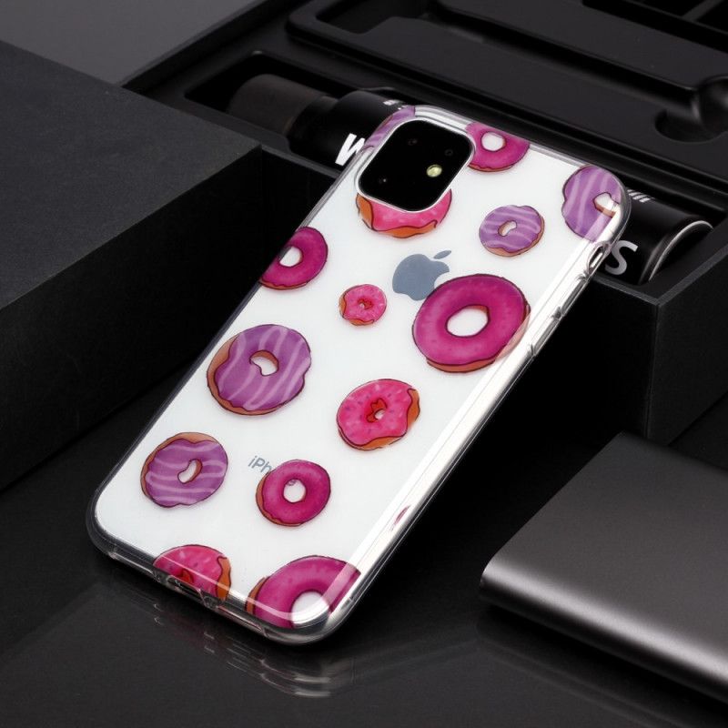 Cover iPhone 11 Mobilcover Gennemsigtig Donuts Fan