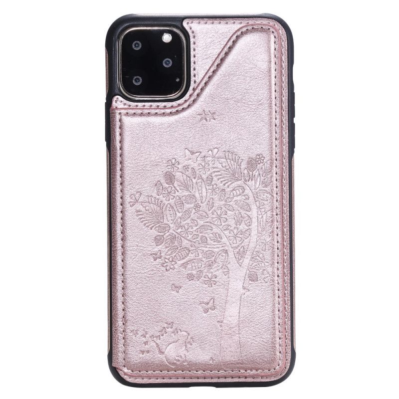 Cover iPhone 11 Rose Gold Multifunktionelt Katteprint