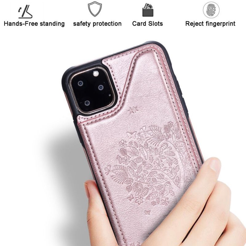 Cover iPhone 11 Rose Gold Multifunktionelt Katteprint