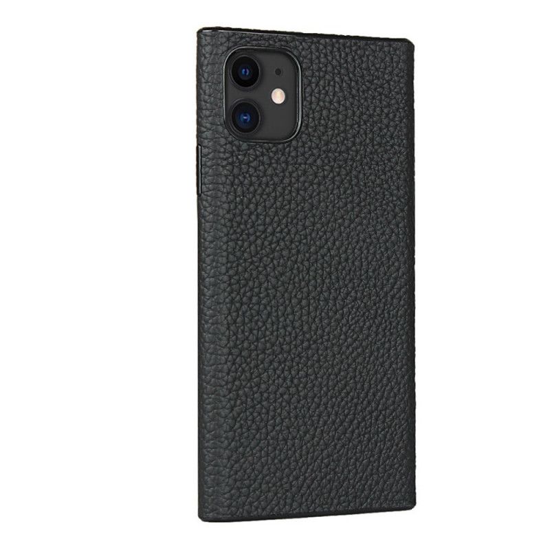 Cover iPhone 11 Sort Ægte Lychee Læder Med Rem Original