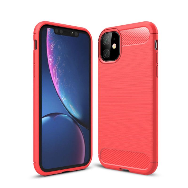 Cover iPhone 11 Sort Børstet Kulfiber Beskyttelse