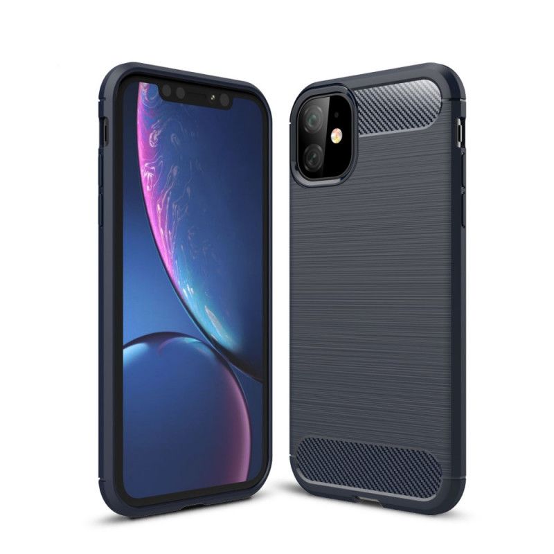 Cover iPhone 11 Sort Børstet Kulfiber Beskyttelse