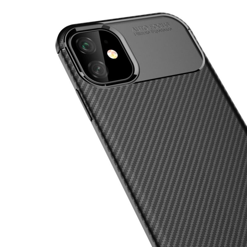 Cover iPhone 11 Sort Fleksibel Kulfibertekstur