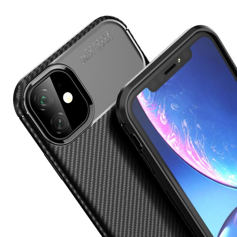 Cover iPhone 11 Sort Fleksibel Kulfibertekstur