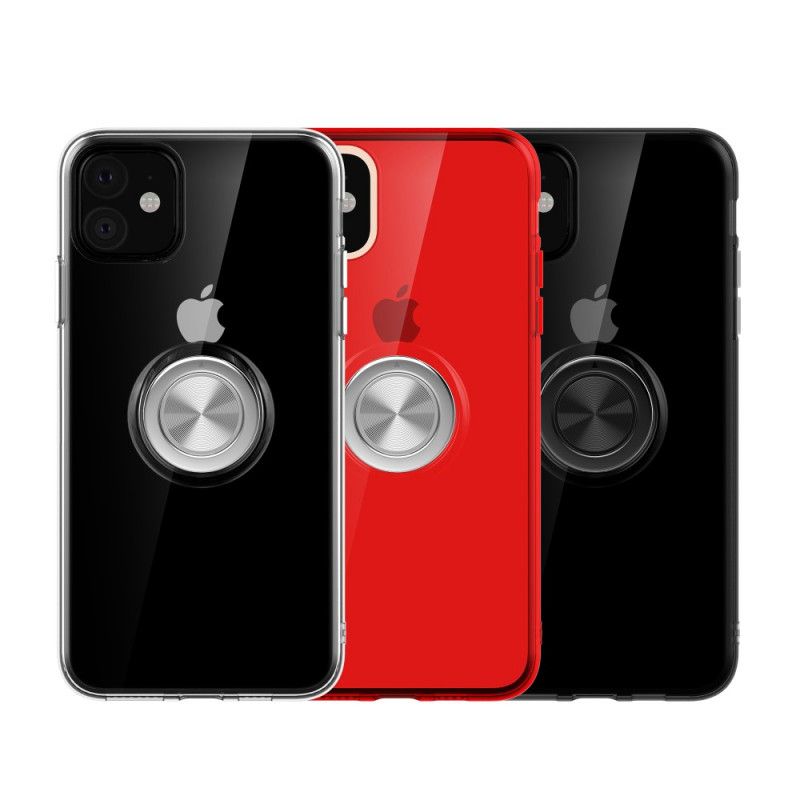 Cover iPhone 11 Sort Gennemsigtig Med Støttering