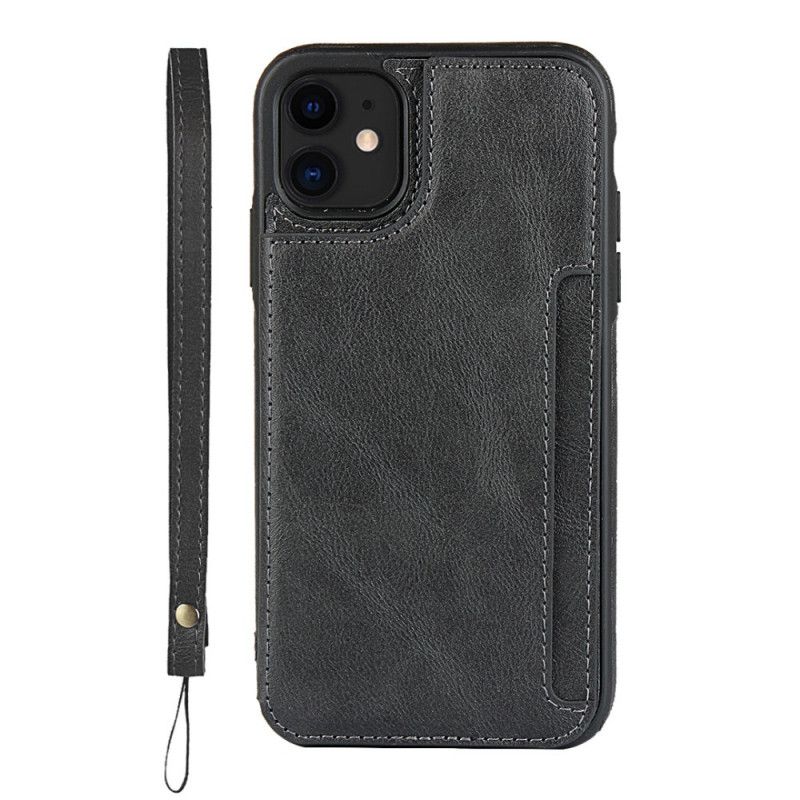 Cover iPhone 11 Sort Kortholder Og Snor