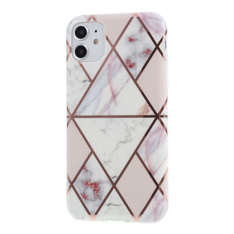 Cover iPhone 11 Sort Marmorfarvet Geometri