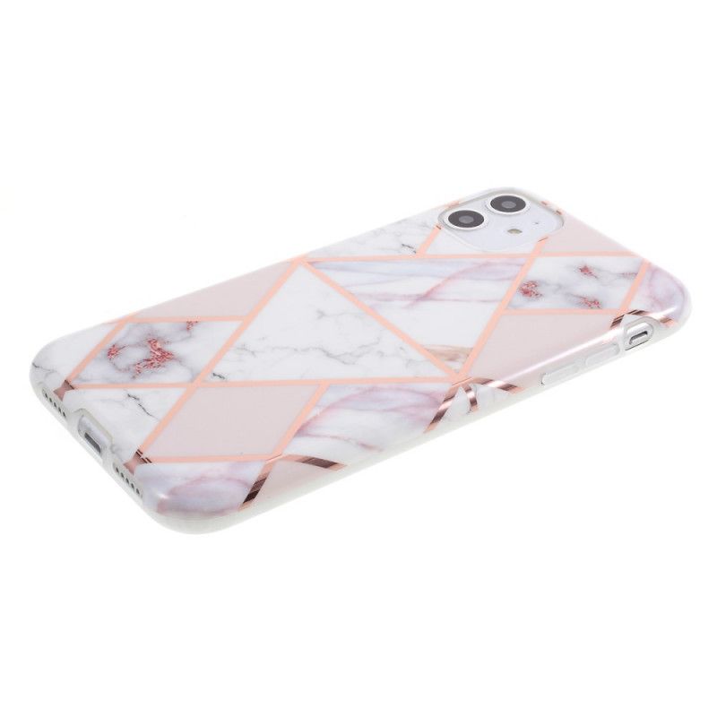 Cover iPhone 11 Sort Marmorfarvet Geometri