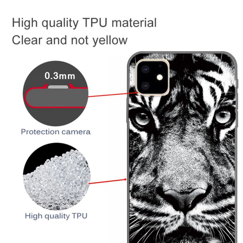 Cover iPhone 11 Sort Og Hvid Tiger Original