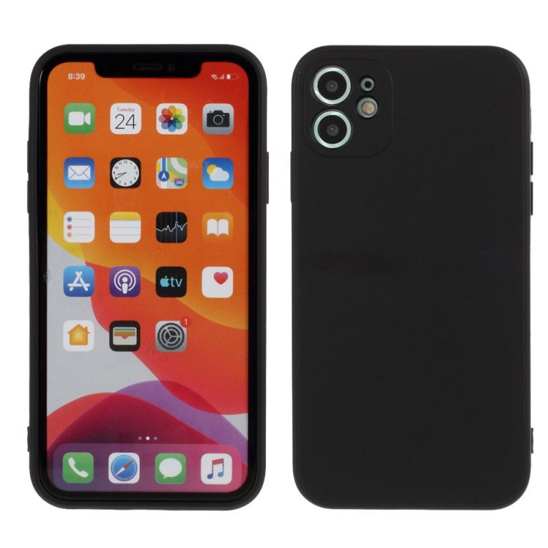 Cover iPhone 11 Sort Ren Farvet Mattsilikone Beskyttelse