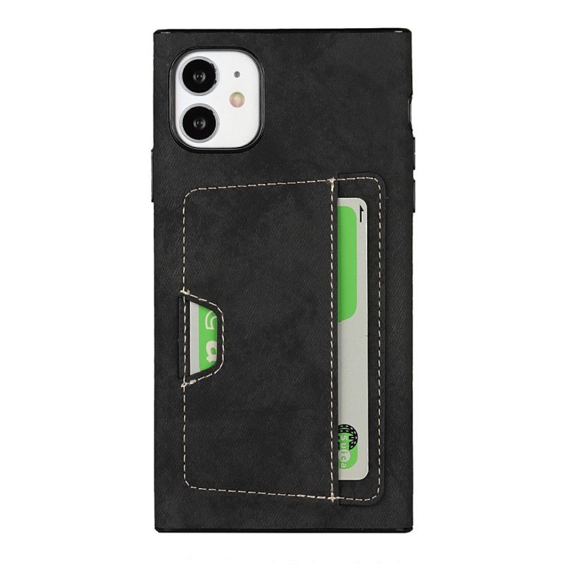 Cover iPhone 11 Sort Silikone- Og Fløjlkortholder