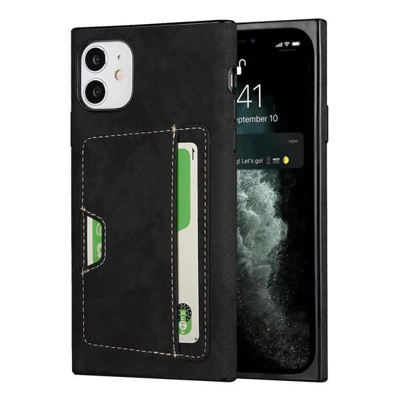 Cover iPhone 11 Sort Silikone- Og Fløjlkortholder