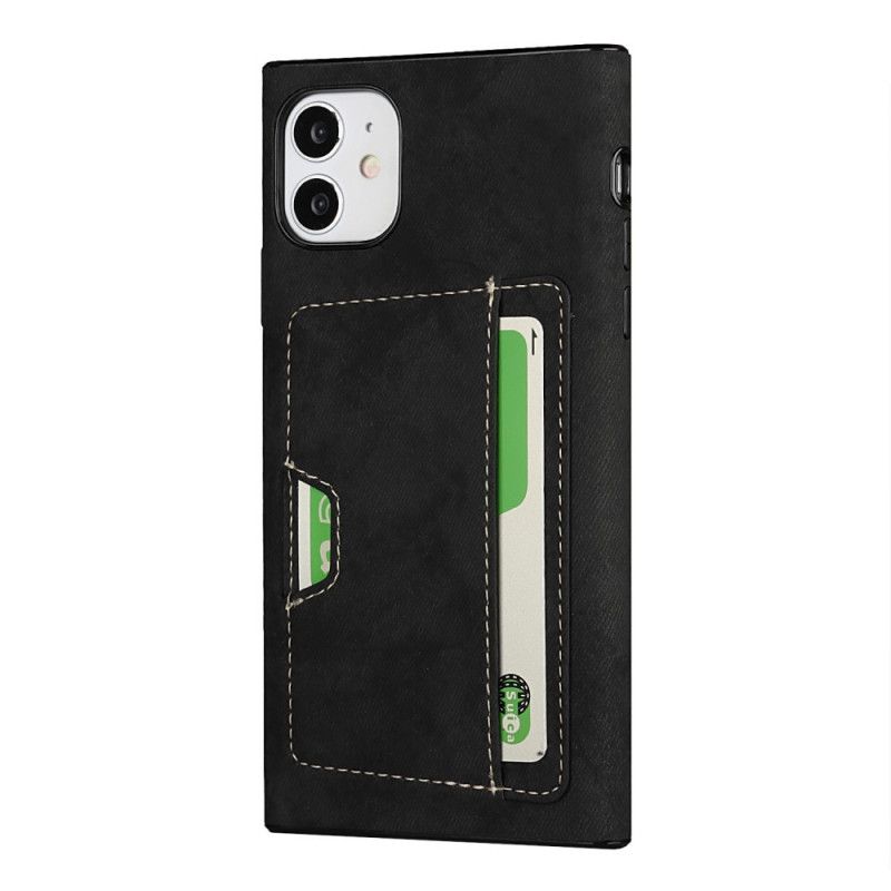 Cover iPhone 11 Sort Silikone- Og Fløjlkortholder