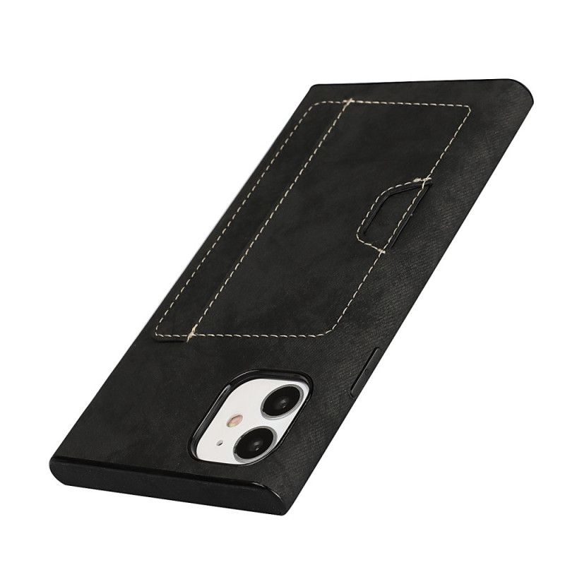 Cover iPhone 11 Sort Silikone- Og Fløjlkortholder