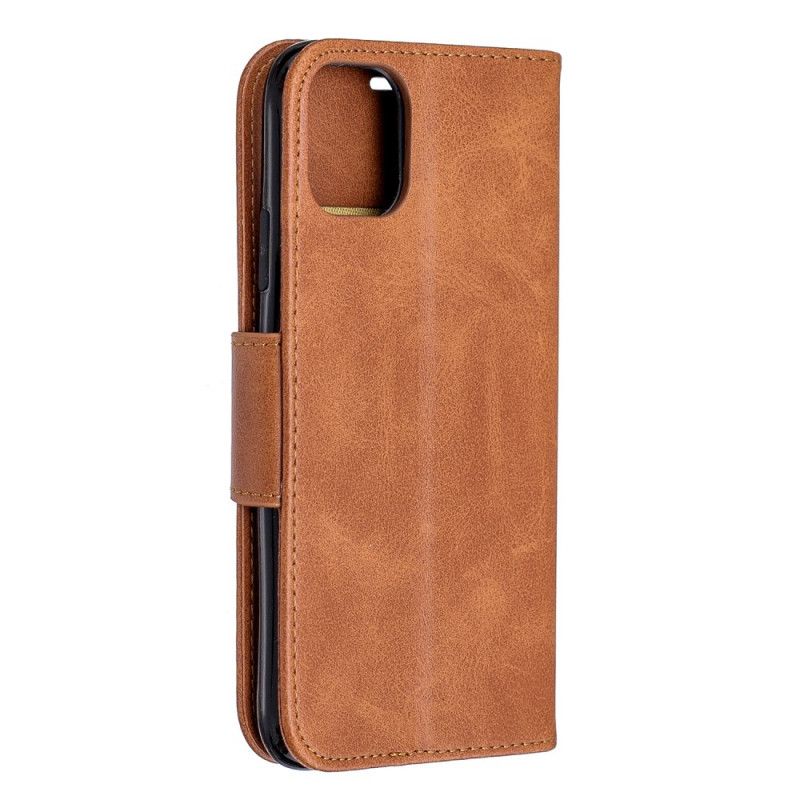 Flip Cover Læder for iPhone 11 Brun Læderremstil