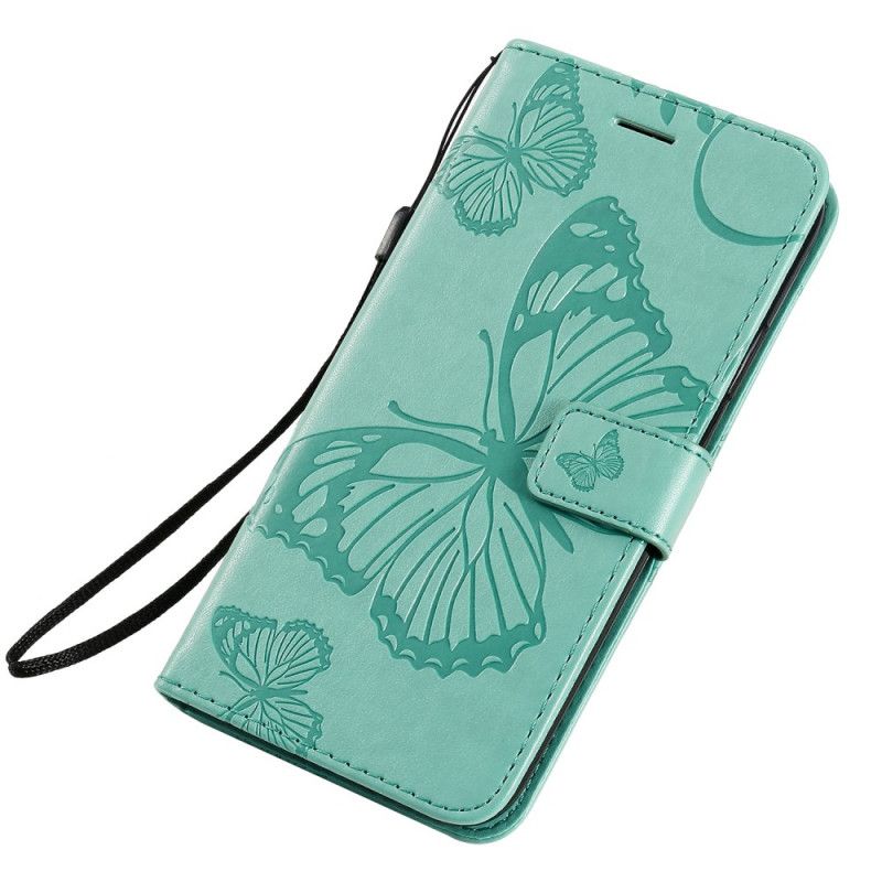 Flip Cover Læder for iPhone 11 Rød Kæmpestore Sommerfugle