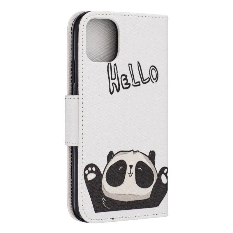 Flip Cover Læder iPhone 11 Hej Panda