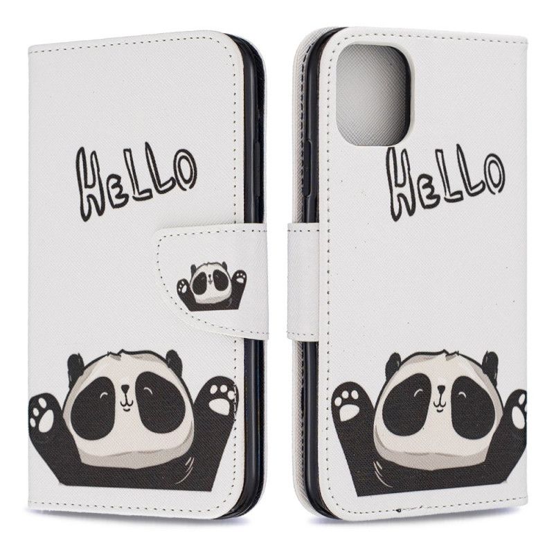 Flip Cover Læder iPhone 11 Hej Panda