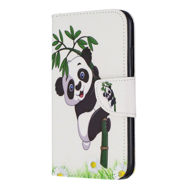 Flip Cover Læder iPhone 11 Panda På Bambus