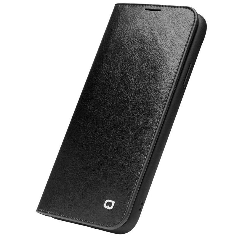 Læder Cover for iPhone 11 Sort Ægte Qialino Læder