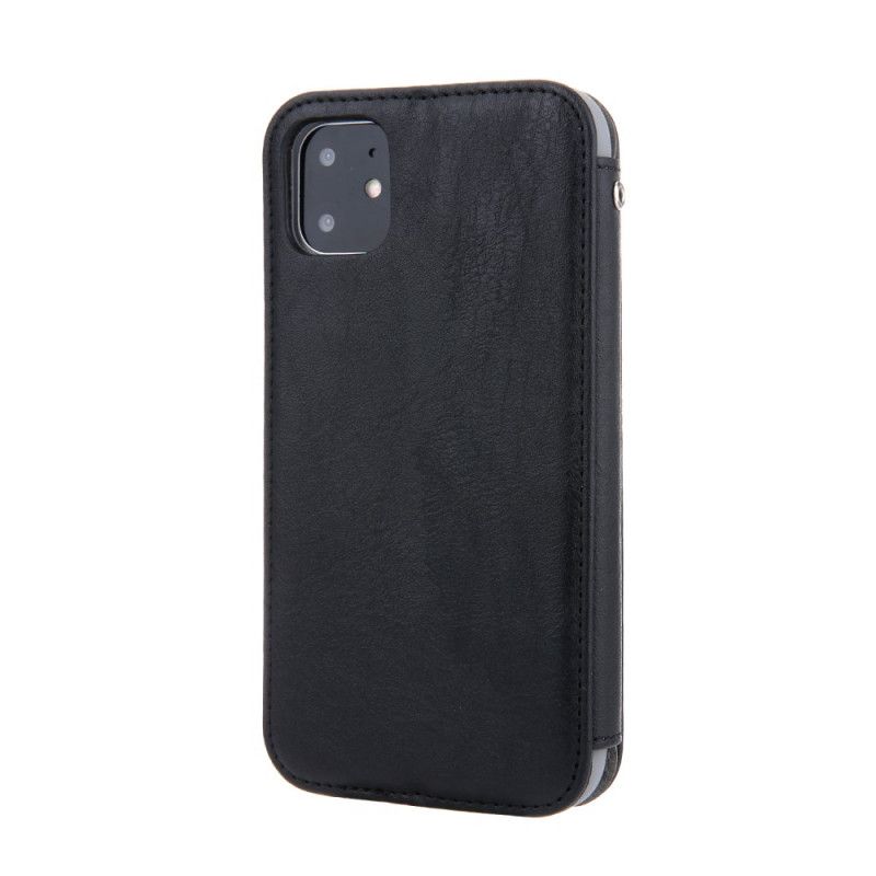 Læder Cover for iPhone 11 Sort Finesse Læder Stil