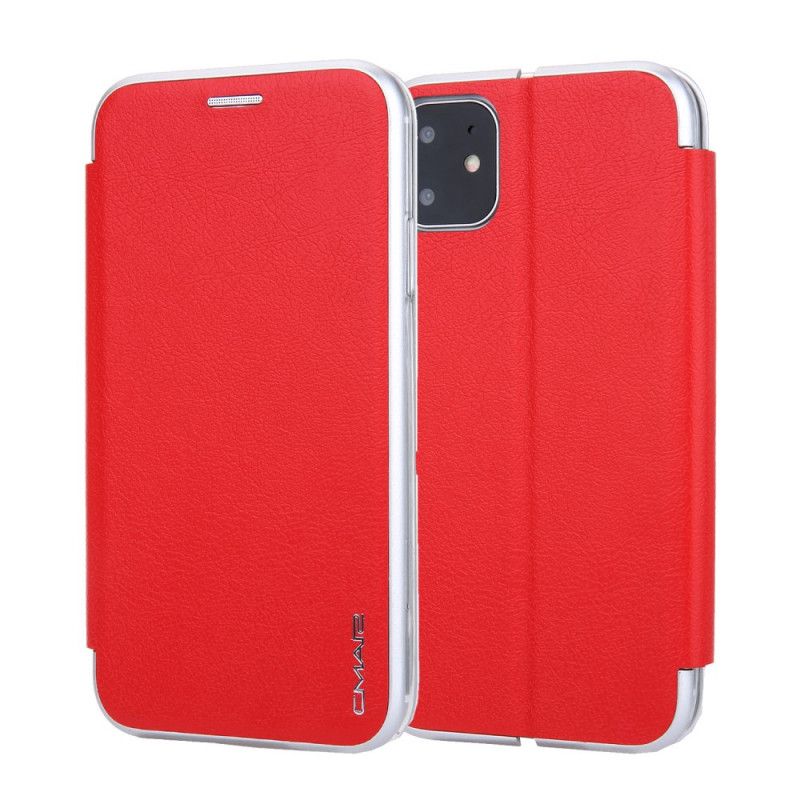 Læder Cover for iPhone 11 Sort Kunstlæder Med Metalliske Kanter