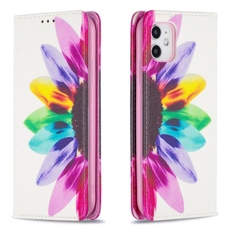 Læder Cover iPhone 11 Akvarelblomst