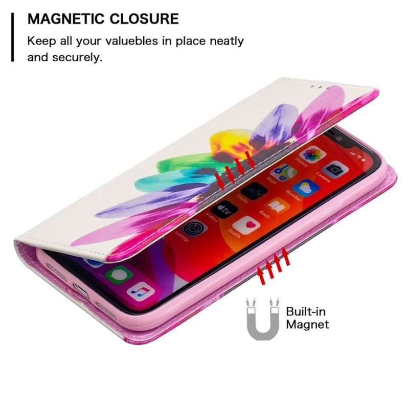 Læder Cover iPhone 11 Akvarelblomst