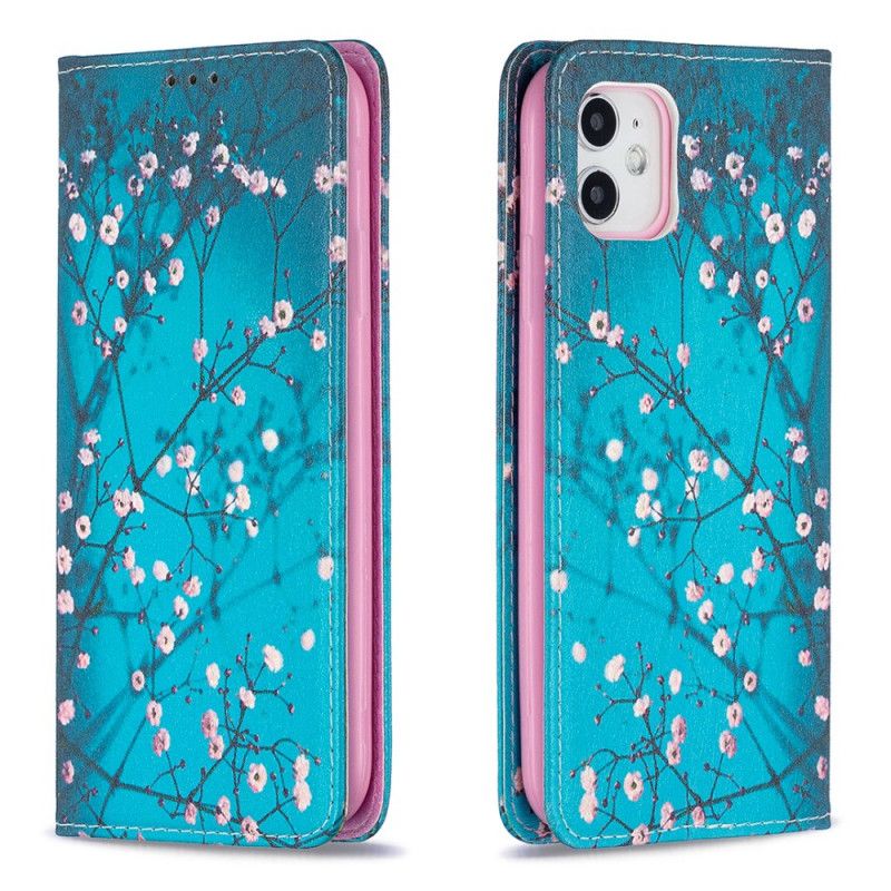 Læder Cover iPhone 11 Mobilcover Blomstrende Grene