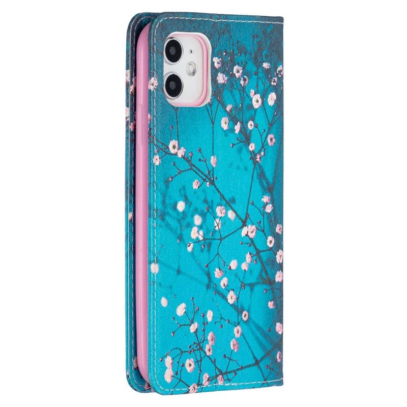 Læder Cover iPhone 11 Mobilcover Blomstrende Grene