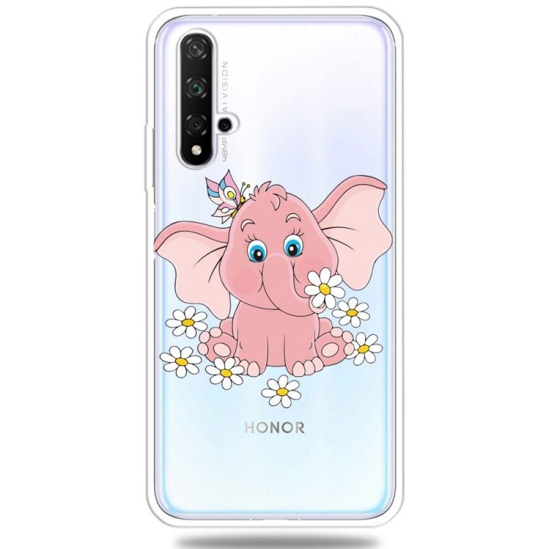 Cover Honor 20 Gennemsigtig Lyserød Elefant