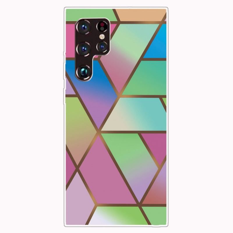 Cover Samsung Galaxy S22 Ultra 5G Geometrisk Marmor