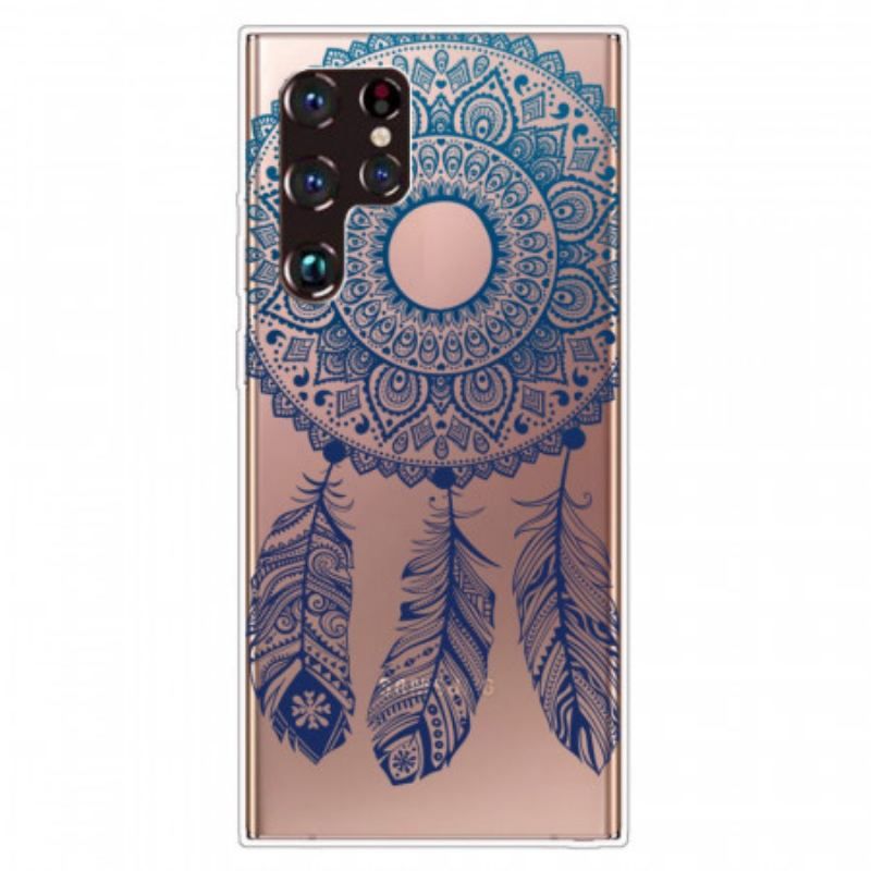 Cover Samsung Galaxy S22 Ultra 5G Mandala Med Enkelt Blomst